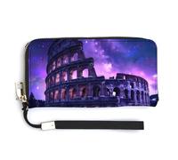 Roma Italia Famoso Punto di riferimento antico portafoglio in pelle moda borsa lunga con cinturino da polso per uomo donna, Stile:, 20.0*10.5cm