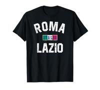 Roma Italia Lazio Bandiera Italiana Stampa Distressed Maglietta