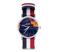 Roma Italia Luoghi di riferimento personalizzati orologi al quarzo numeri arabi orologio da polso con cinturino regolabile per uomo donna