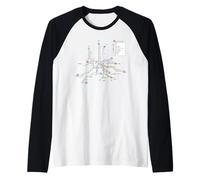 Roma Italia Metro Treno Suburban Railway - Souvenir Mappa del percorso Maglia con Maniche Raglan