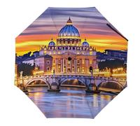 Roma Italia Ombrello da Viaggio Antivento UV Pioggia Ombrelli Pieghevole Portatile, Stile:, Automatic