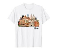 Roma, Italia, Punto di Riferimento, Illustrazione, Viaggio, Arte, Souvenir Maglietta
