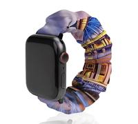 Roma Italy Scrunchie Cinturino di ricambio morbido elastico compatibile con Apple Watch, 42mm/44mm, Acciaio inossidabile, Nessuna pietra preziosa