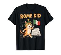 Roma Kid Cat Bandiera Italia Colosseo Viaggio Souvenir Maglietta