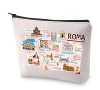 ROMA Map Makeup Bag Napoli Italia Vacation Cosmetic Bag ROMA Pride Gift ROMA Travel Canvas Zipper Pouch ROMA Lover Gift, Roma