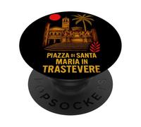 Roma Piazza di Santa Maria in Trastevere Quartieri Romani PopSockets PopGrip Adesivo