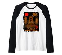 Roma Piazza Trilussa Quartiere Trastevere Souvenir Romano Maglia con Maniche Raglan