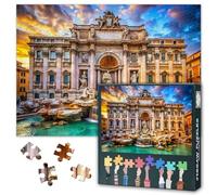 Roma Puzzle 1000 pezzi - Fontana Trevi con architettura barocca, per professionisti del puzzle 50 x 70 cm, motivo urbano in Italia per le vacanze