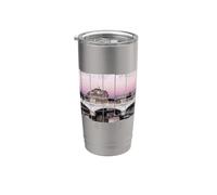 Roma Retro Italia Vintage Tramonto Angelo Castello Souvenir Bicchiere termico in acciaio inox doppia parete
