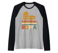 Roma Roma Italia Italiano retrò Colosseo Architettura Viaggi Maglia con Maniche Raglan