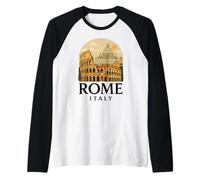 Roma Roma Italia Italiano Retro Colosseo Architettura Viaggi Maglia con Maniche Raglan