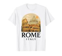 Roma Roma Italia Italiano Retro Colosseo Architettura Viaggi Maglietta