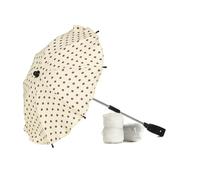 Roma Set di accessori per carrozzina per bambole, parapioggia, zanzariera, ombrellone, rosso, rosa o crema, misura universale per il 99% delle carrozzine per bambole (crema)