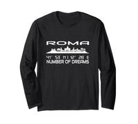 Roma Silhouette GPS Coordinate Italia Viaggio Vacanza Skyline Maglia a Manica