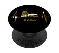 Roma Skyline Colosseo Battito del Cuore Italia I Love Rome PopSockets PopGrip Adesivo