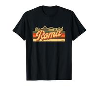 Roma Skyline & Italia Retro Stripes - Roma Italia Souvenir Maglietta