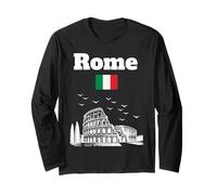 Roma souvenir colosseo Italia Cipressi Bandiera italiana Maglia a Manica