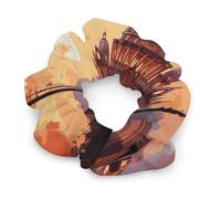 Roma Sunset - Elastici per capelli da donna, senza danni, morbidi elastici per capelli con motivi stampati alla moda, fasce per capelli in raso per coda di cavallo, chignon, allenamento e sonno