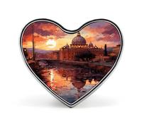 Roma Tramonto Spilla Elegante a Forma di Cuore Spilla Distintivo Divertente Personalizzato Pinback Button Distintivo Moda Carino Cuore Spilla Spille per Borsa Giacca Abbigliamento Accessori