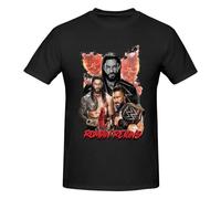 Roman and Reigns, maglietta a maniche corte da uomo e gioventù e adulto, girocollo, Nero , L