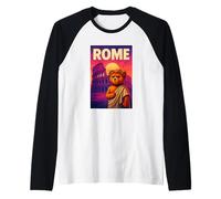 Roman Italian Teddy Bear Gangster Mafia Illustration Graphic Maglia con Maniche Raglan
