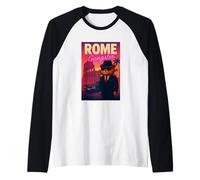 Roman Italian Teddy Bear Gangster Mafia Illustration Graphic Maglia con Maniche Raglan