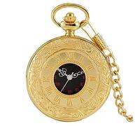 Roman Numerals Quartz Pocket Watch Men's Women's Hollow Pocket Watch Pendant Necklace Pocket Watch Men's and Women's Gifts gold30cmChain