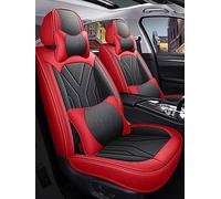 Romanbin Coprisedili Anteriori 5 Posti, Universali per Audi A3 Sportback Hatchback 2002-2020, Protezioni per Sedili Auto Impermeabili in Pelle PU CT09, Rosso-nero
