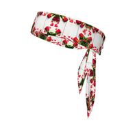 Romance - Fascia elastica per capelli con fiore di rosa con petali di cuore, per corsa, tennis, sport, allenamento, karate, per uomini e donne