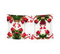 Romance Rose Flower con stampa di petali di cuore all'aperto banner segno, adatto per feste Halloween, decorazione da appendere per interni ed esterni