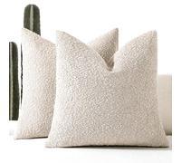 ROMANDECO Set di 2 federe decorative per divano, 45,7 x 45,7 cm, beige