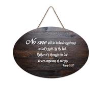 Romani 3:20 No One Will Be Declared Righteous in God's Sight By The Law Rather It's Through The L Cartello in legno stampato rustico da parete in legno cartello poster ufficio nuova decorazione per la