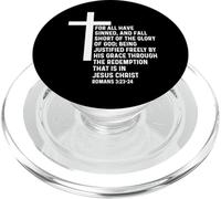 Romani 3:23 3 23 Dio Gesù Cristiano ha peccato la grazia della redenzione PopSockets PopGrip per MagSafe