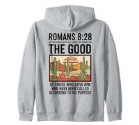 Romani 8:28 Dio Opera per Una buona Fede Cristiana Felpa con Cappuccio