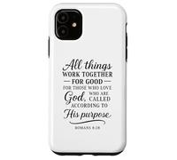 Romani 8:28 Tutte le cose lavorano insieme per un buon versetto biblico Custodia per iPhone 11