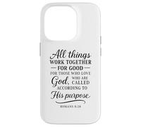 Romani 8:28 Tutte le cose lavorano insieme per un buon versetto biblico Custodia per iPhone 14 Pro