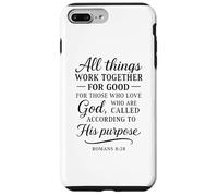 Romani 8:28 Tutte le cose lavorano insieme per un buon versetto biblico Custodia per iPhone 7 Plus/8 Plus