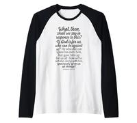 Romani 8:31-32 Se Dio è per Noi Che possiamo Essere Contro Il Figlio biblico Maglia con Maniche Raglan