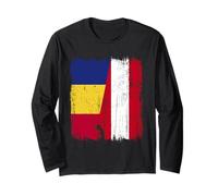 Romania Austria Mezza Bandiera Romania Austria Patrimonio Romeno Maglia a Manica