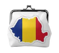 Romania Bandiera Mappa Stampa Piccolo Sacchetto Bacio Blocco Coin Purse per le Donne Moneta Cambia Borsa, Portafoglio Carta di Credito