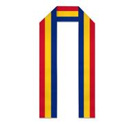 Romania Bandiera rumena Sciarpa/Stola per la laurea, lunga 72 pollici (183 cm), unisex, per studenti internazionali della classe 2026.