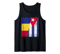 Romania Cuba Mezza Bandiera Romania Cuban Heritage Canotta