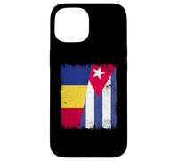 Romania Cuba Mezza Bandiera Romania Cuban Heritage Custodia per iPhone 15