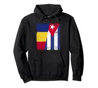 Romania Cuba Mezza Bandiera Romania Cuban Heritage Felpa con Cappuccio