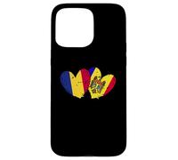 Romania Moldavia Cuore Bandiere Romania Moldavo Doppia Bandiera Custodia per iPhone 15 Pro Max