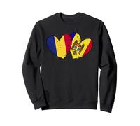 Romania Moldavia Cuore Bandiere Romania Moldavo Doppia Bandiera Felpa