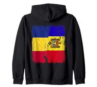 Romania Moldavia Mezza Bandiera Romania Moldava Patrimonio Felpa con Cappuccio