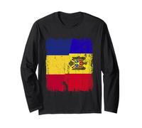 Romania Moldavia Mezza Bandiera Romania Moldava Patrimonio Maglia a Manica