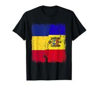 Romania Moldavia Mezza Bandiera Romania Moldava Patrimonio Maglietta