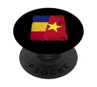 Romania Vietnam Half Flag Romania Vietnamita Storia PopSockets PopGrip Adesivo